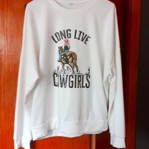 "Long Live Cowgirls" Crew Neck Sweatshirt
